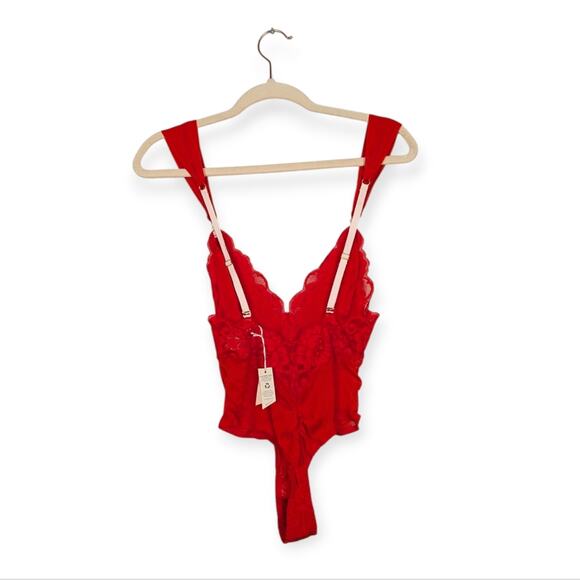 NWT We Are HAH Hot As Hell Red Lace Bodysuit Size S - Picture 2 of 9